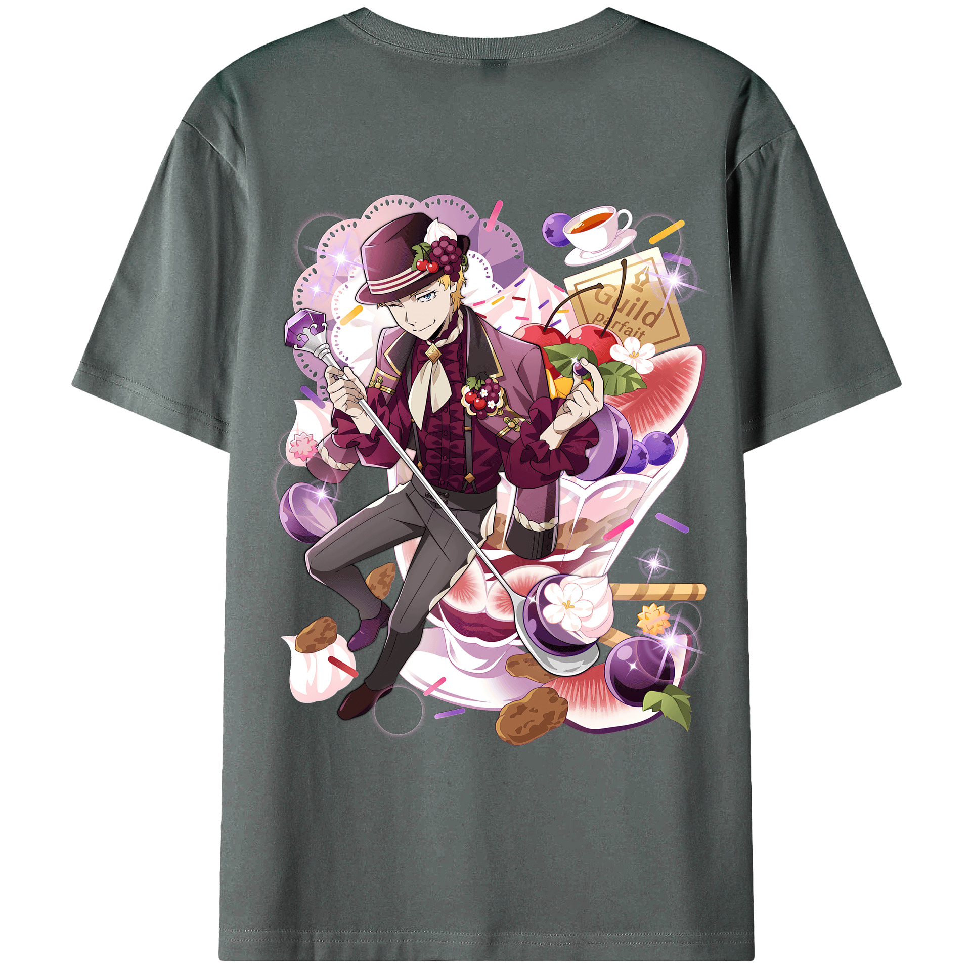 （画像用） 文豪ストレイドッグス Bungo Stray Dogs 綿100％ メンズ半袖Tシャツ（バックプリント） 通気性